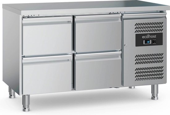 Ecofrost Koelwerkbank - 282L - 4 Laden - +2°C/+8°C - Geforceerd - 1360x700x850mm