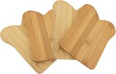 Set van 4x brood plankjes bamboe hout bruin 20 cm - Broodsnijplanken