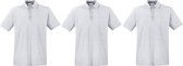 3-Pack maat L lichtgrijs polo shirt premium van katoen voor heren - Polo t-shirts voor heren