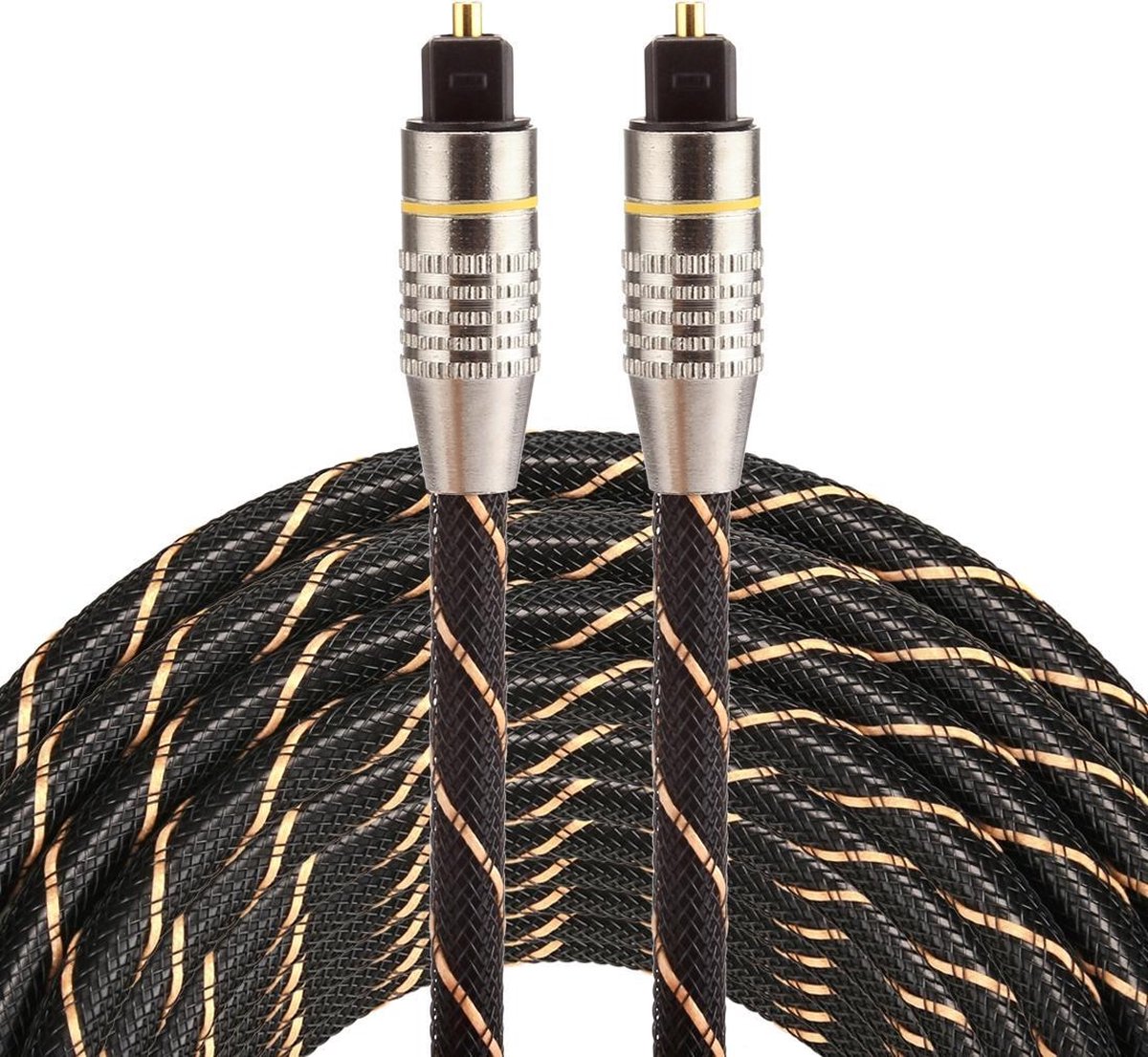 By Qubix - Optische kabel 10 meter - toslink kabel - Optical audio kabel - nylon series - zwart audiokabel soundbar
