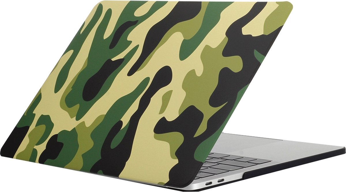 Macbook pro 13 inch retina 'touchbar' case van By Qubix - Camo groen - Alleen geschikt voor Macbook Pro 13 inch met touchbar (model nummer: A1706 / A1708) - Eenvoudig te bevestigen macbook cover!