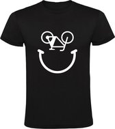 Fiets Smile Heren t-shirt | wielrennen | wielrenfiets | mountainbike | fietsen | tour de france | Zwart