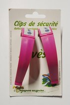 Stel broekklemmen PVC CP05 m/reflectie roze
