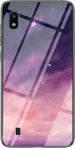 Voor Samsung Galaxy A10 Sterrenhemel Geschilderd Gehard Glas TPU Schokbestendige Beschermhoes (Dream Sky)