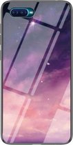 Voor OPPO Reno Een sterrenhemel geschilderd gehard glas TPU schokbestendige beschermhoes (Dream Sky)