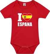 I love Espana baby rompertje rood jongens en meisjes - Kraamcadeau - Babykleding - Spanje landen romper 56 (1-2 maanden)