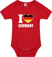 I love Germany baby rompertje rood jongens en meisjes - Kraamcadeau - Babykleding - Duitsland landen romper 56 (1-2 maanden)