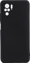 Shop4 - Xiaomi Redmi Note 10 Hoesje - Zachte Back Case Mat Zwart