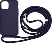 TPU Back Cover met Koord - iPhone 12 / 12 Pro Hoesje - Blauw