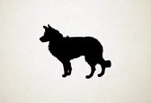 Border Collie - Silhouette hond - L - 75x99cm - Zwart - wanddecoratie