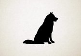 Goberian - Silhouette hond - S - 45x49cm - Zwart - wanddecoratie