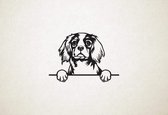 Cavalier King Charles Spaniel - hond met pootjes - S - 35x50cm - Zwart - wanddecoratie