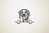 Labrador Retriever - hond met pootjes - S - 37x47cm - Zwart - wanddecoratie
