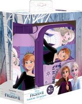 lunchset Frozen 2 junior aluminium paars/roze 2-delig