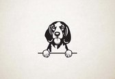 Amerikaans-Engelse Coonhound - American English Coonhound - hond met pootjes - M - 56x61cm - Zwart - wanddecoratie