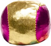 bal voor blikgooien metallic 4 cm roze/goud per stuk