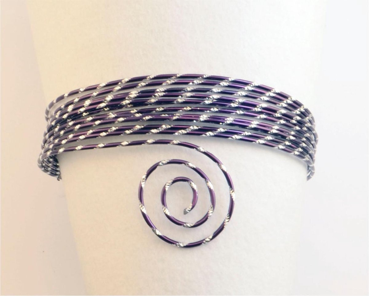 Vaessen Creative Aluminium Draad - Diamond cut - 2mm - 30m - Aubergine