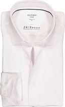 OLYMP Luxor 24/Seven modern fit overhemd - wit tricot - Strijkvriendelijk - Boordmaat: 38
