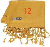 Sjaal lang effen kleur okergeel 185/75cm