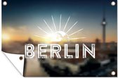 Muurdecoratie Skyline - Letters - Berlijn - 180x120 cm - Tuinposter - Tuindoek - Buitenposter