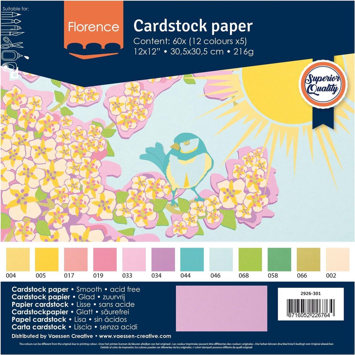 Florence • Cardstock Paper Smooth 30,5x30,5cm 12x5 Spring
