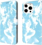 Cloud Fog Pattern Horizontal Flip Leather Case met houder & kaartsleuf & portemonnee voor iPhone 13 Pro (hemelsblauw)