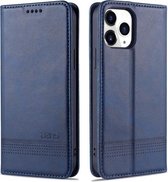 AZNS Magnetische Kalf Textuur Horizontale Flip Leren Case met Kaartsleuven & Houder & Portemonnee Voor iPhone 13 mini (Donkerblauw)