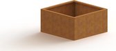 MySteel Cortenstaal plantenbak Miami 800x800 Bodemplaat + 4 wielen (50kg per wiel)  - Hoogte: 300mm