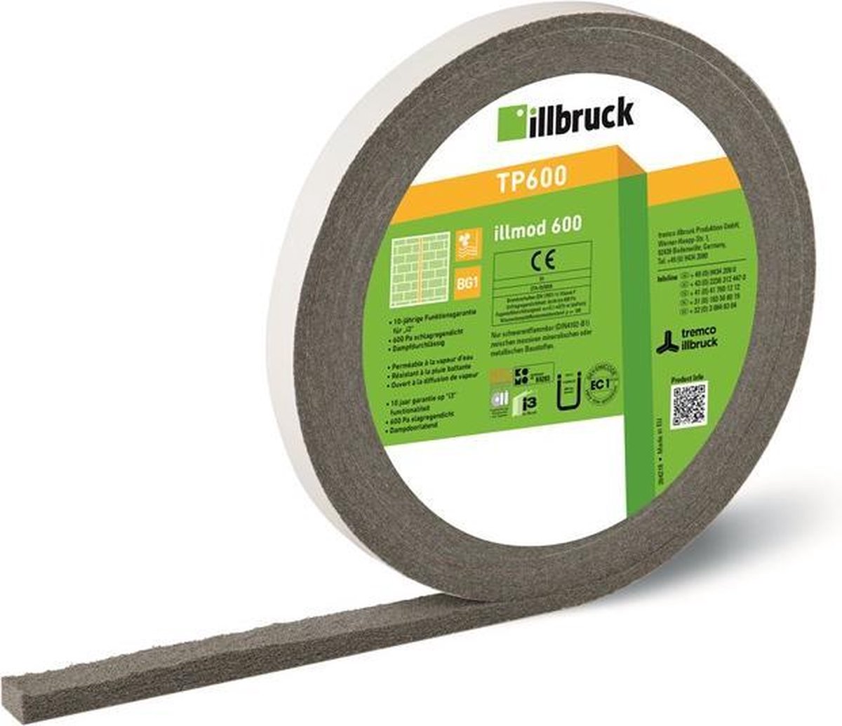 illbruck Dichtingsband TP600 ILLMOD 20/10 voeg 10-18mm zwart (45mtr)