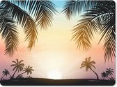 Muismat Groot - Palmboom - Zon - Zomer - 40x30 cm - Mousepad - Muismat