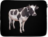 Housse ordinateur 17 pouces - Vache - Portrait - Zwart - Housse ordinateur