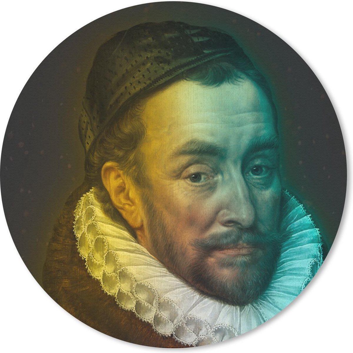 Muismat rond 30x30 cm - Mousepad Willem van Oranje - Kunst - Verf - Ronde muismatten