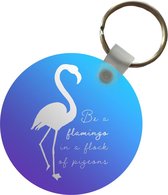 Sleutelhanger - Flamingo - Silhouette - Letters - Quotes - Plastic - Rond - Uitdeelcadeautjes