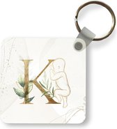 Sleutelhanger - Uitdeelcadeautjes - Letters - K - Baby - Bladeren - Plastic