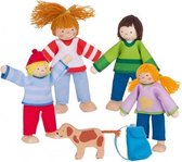 houten buigpoppenset Campingfamilie 6-delig