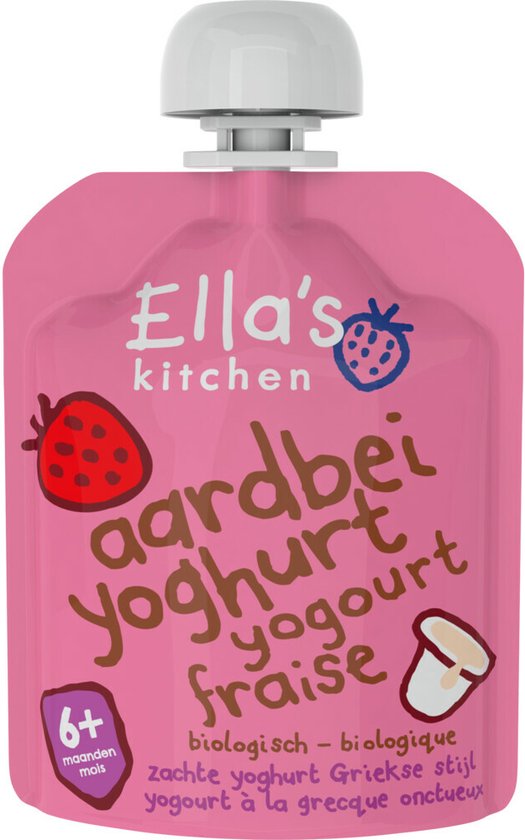 Ella's kitchen Yoghurt Griekse Stijl 6+ m Aardbei 90 gr - 6x 90 gr - Voordeelverpakking van Ella's Kitchen — afbeelding 3