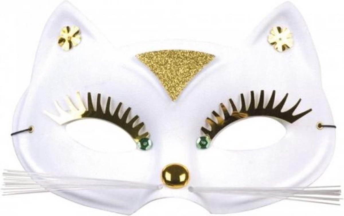 Oogmasker kat wit luxe.