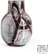 Design vaas Palermo medium - Fidrio ONYX FLAME - glas, mondgeblazen bloemenvaas - diameter 9 cm hoogte 25 cm