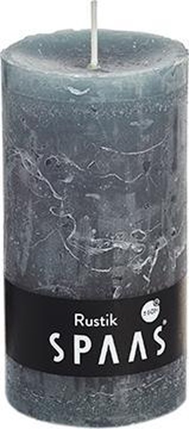 Cilinderkaars rustiek - Ø7 cm x 13 cm grijs