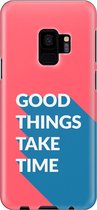 Samsung Galaxy S9 Telefoonhoesje - Extra Stevig Hoesje - 2 lagen bescherming - Met Quote - Good Things - Rood