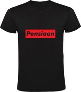 Pensioen Balk | Heren T-shirt | Zwart | Rood | Retired | Gepensioneerd | De Oude van Dagen | Senioren