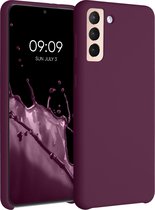 kwmobile telefoonhoesje voor Samsung Galaxy S21 Plus - Hoesje met siliconen coating - Smartphone case in bordeaux-violet
