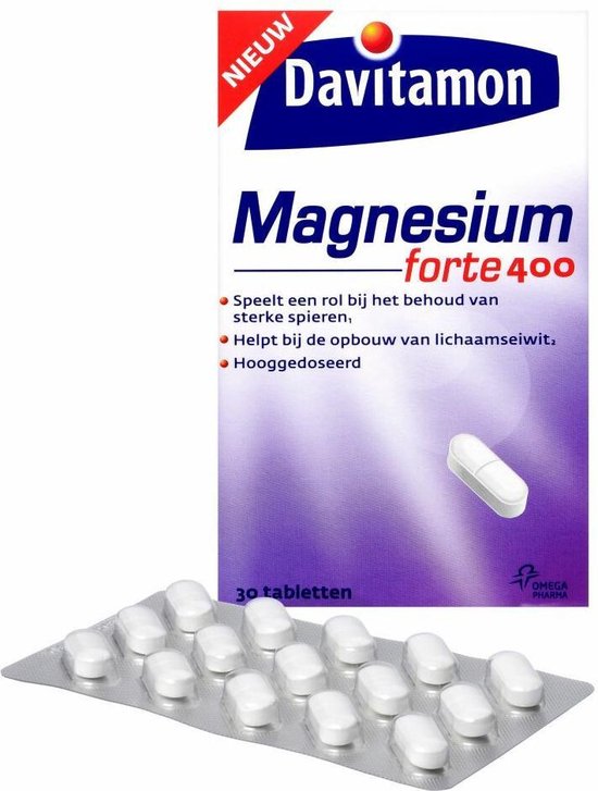 Miniatuur schokkend teugels Davitamon Magnesium tabletten 400 mg - Voedingssupplement – 30 magnesium  tabletten | bol.com