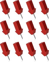Navaris houten punaises - Voor memoborden, knutselprojecten en landkaarten - Prikbordnaalden - Design van rode pijlen - 12 stuks