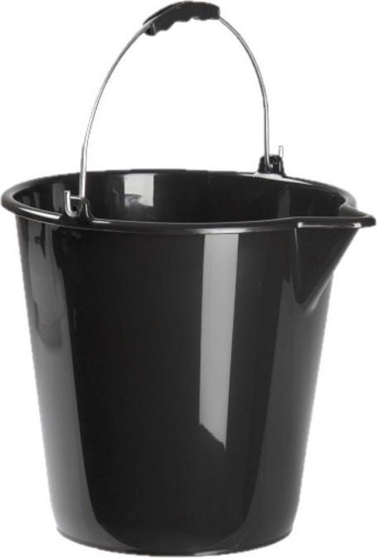 Emmer (1 stuk) huishoudemmer, 10 liter, in verschillende kleuren, poetsemmer van stevig kunststof, geschikt voor levensmiddelen, BPA-vrij, Made in EU, antraciet