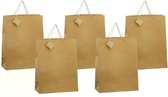 20x stuks luxe gouden papieren giftbags/tasjes met glitters 30 x 29 cm