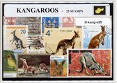 Kangoeroe's – Luxe postzegel pakket (A6 formaat) : collectie van 25 verschillende postzegels van kangoeroe's – kan als ansichtkaart in een A6 envelop - authentiek cadeau - kado - g