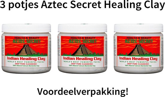 Over instelling dump De gasten Aztec Secret Indian Healing Clay 3 stuks - 3 x 450 g - Indiase genezende  klei | bol.com