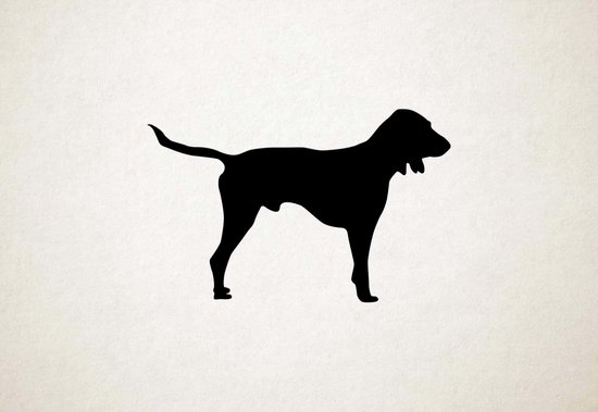 Silhouette hond - Schweizer Laufhund - S - 38x60cm - Zwart - wanddecoratie
