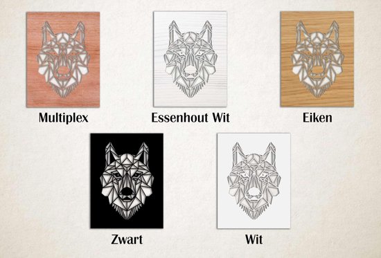 Line Art - Wolf square 6 - L - 107x82cm - décoration murale géométrique